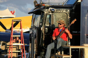 Chilling down in the pits after the race