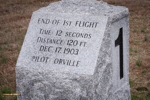 Historic landmarks depicting flown distances on this day of December 1903