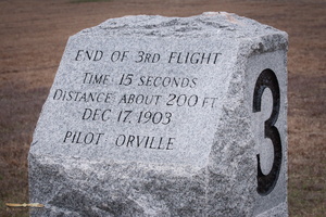 Historic landmarks depicting flown distances on this day of December 1903
