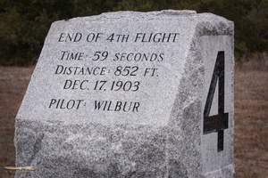 Historic landmarks depicting flown distances on this day of December 1903