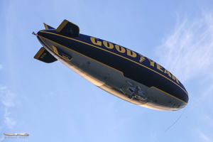Goodyear's blimp flying after the daily show