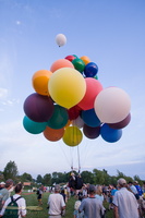 Jonathan Trappe unusual balloons settings, carrying him over lakes Winnebago and Michigan