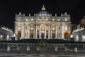Saint Peter's basilica at night