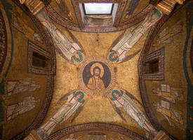Christ Pantocrator, mosaic on the ceiling of Saint Zeno chapel