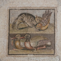 Mosaic with a cat and ducks (1st BC)