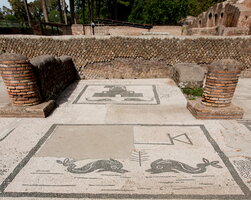 Dolphin and Lightouse mosaic