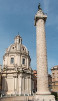 Trajan column with Santissimo Nome di Maria