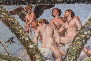 Cupid prays his sisters the Three Graces to give strength to Psyche