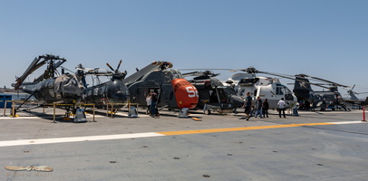 USS Midway deck of helicopters