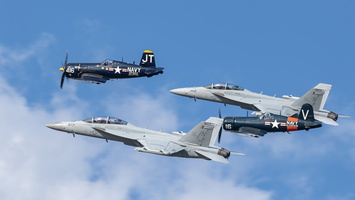 Navy Tailhook flight with Growler and Corsairs