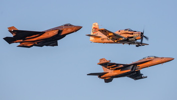 Navy Tailhook flight with Growler, F-35C and Skyraider