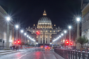 Via della Conciliazone at night