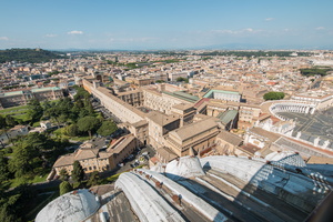 Vatican museums from St Peter Basilica dome