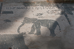 Elephant mosaic - Ivory trade from Sabrata (Libya)